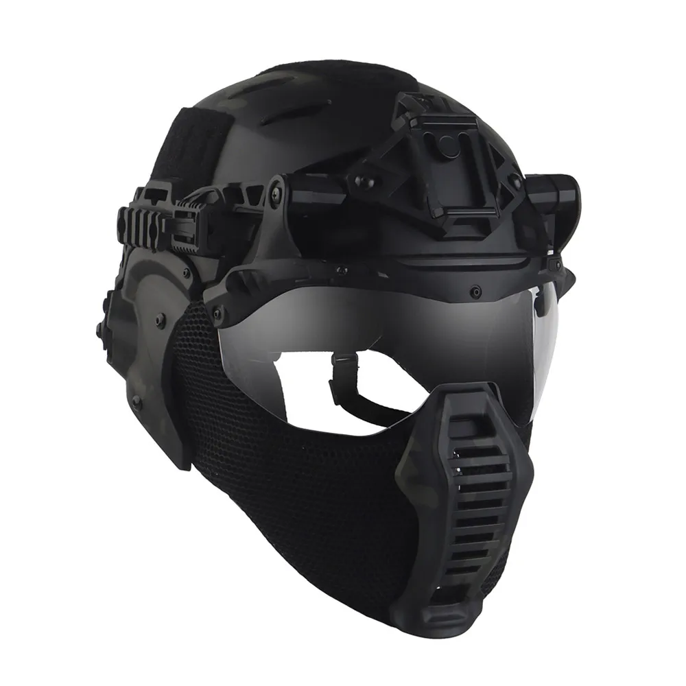 Tactical Full Protection Wendy 3.0 Helmet with Half Face Mask Mouthguard/Flip Goggles/Ear Cover Hunting Airsoft Training Gear image 3