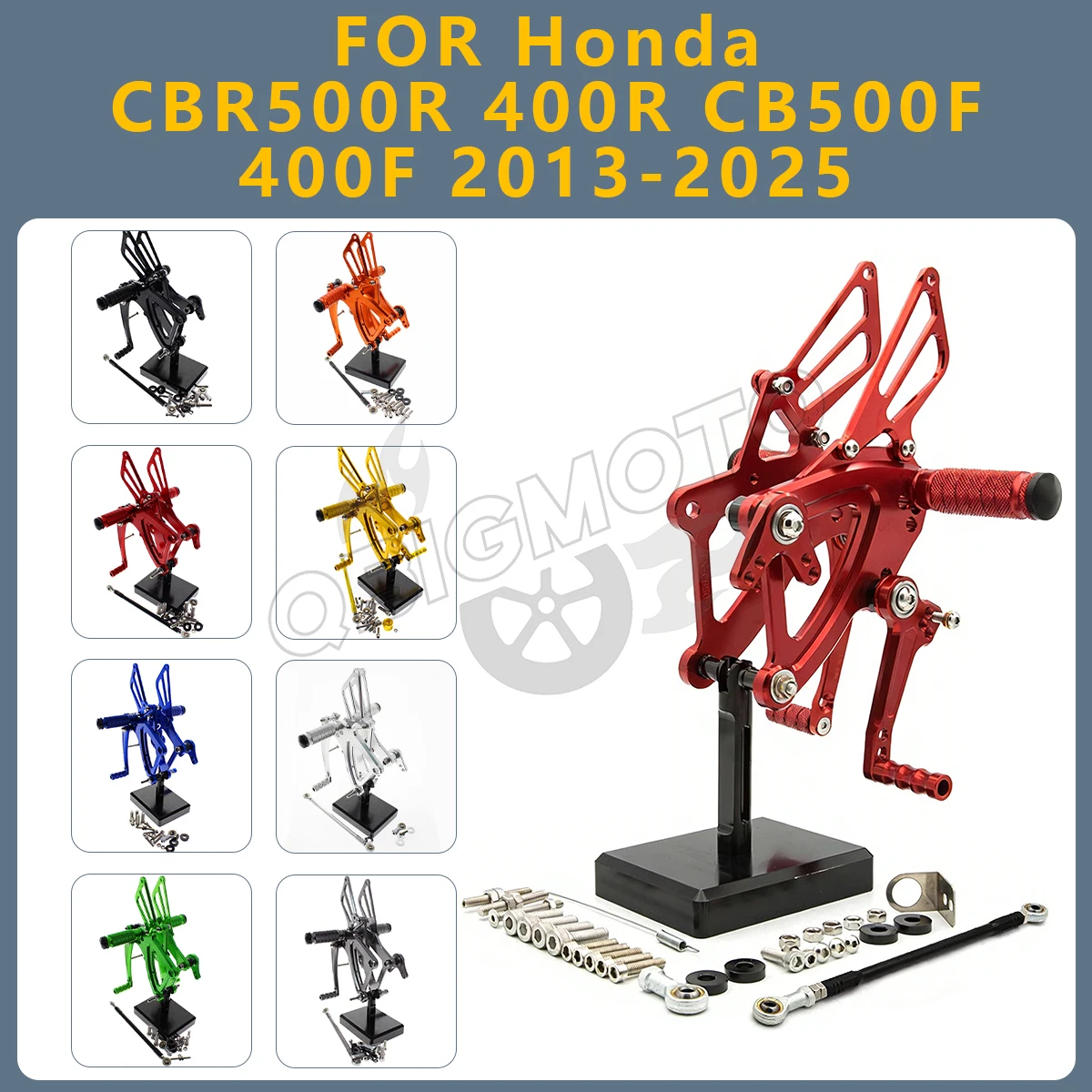 

CBR500R 2025 Motorcycle Rearset Footpeg Rear Footrest Foot Pegs Pedal Rearsets CNC FOR Honda 400R CB500F 400F CBR R F 2024-2013