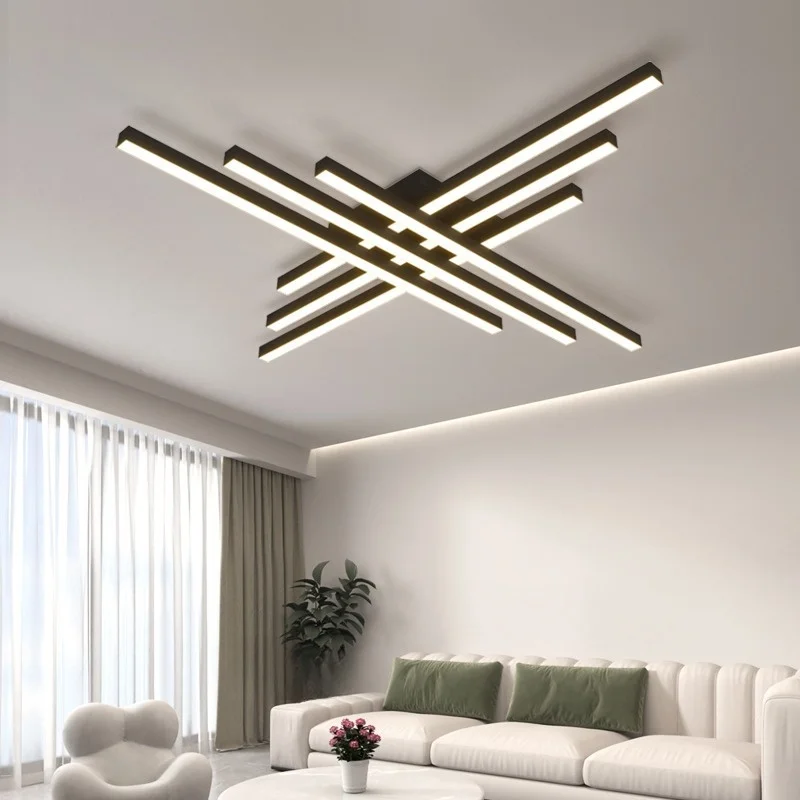 Modern Simplicity LED Ceiling Lamp For Living Room Bedroom Kitchens Long Linear Crossover Aluminium Ceiling Light