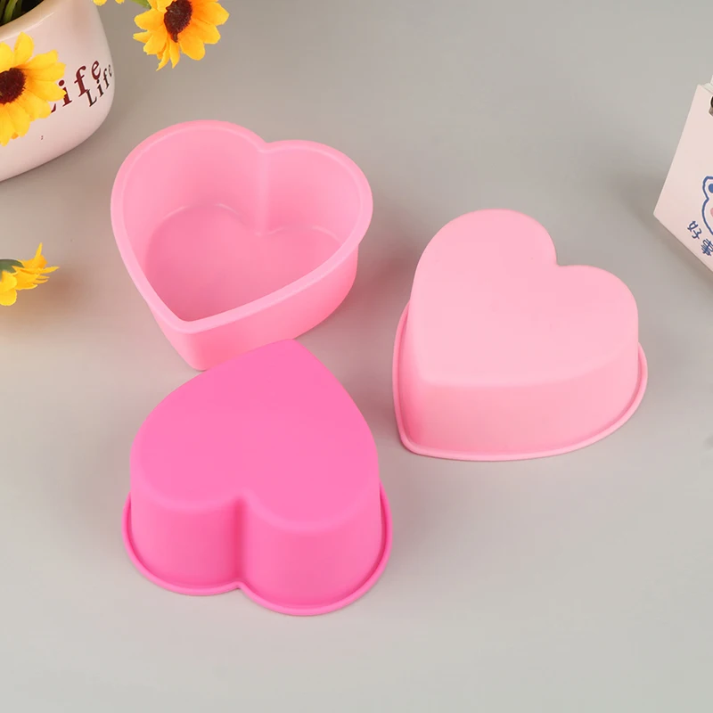 

NEW Cute 3 Inch 8cm Heart Mousse Chocolate Soap Mold Silicone Cake Molds Cake Decorations Bakeware Baking Pan