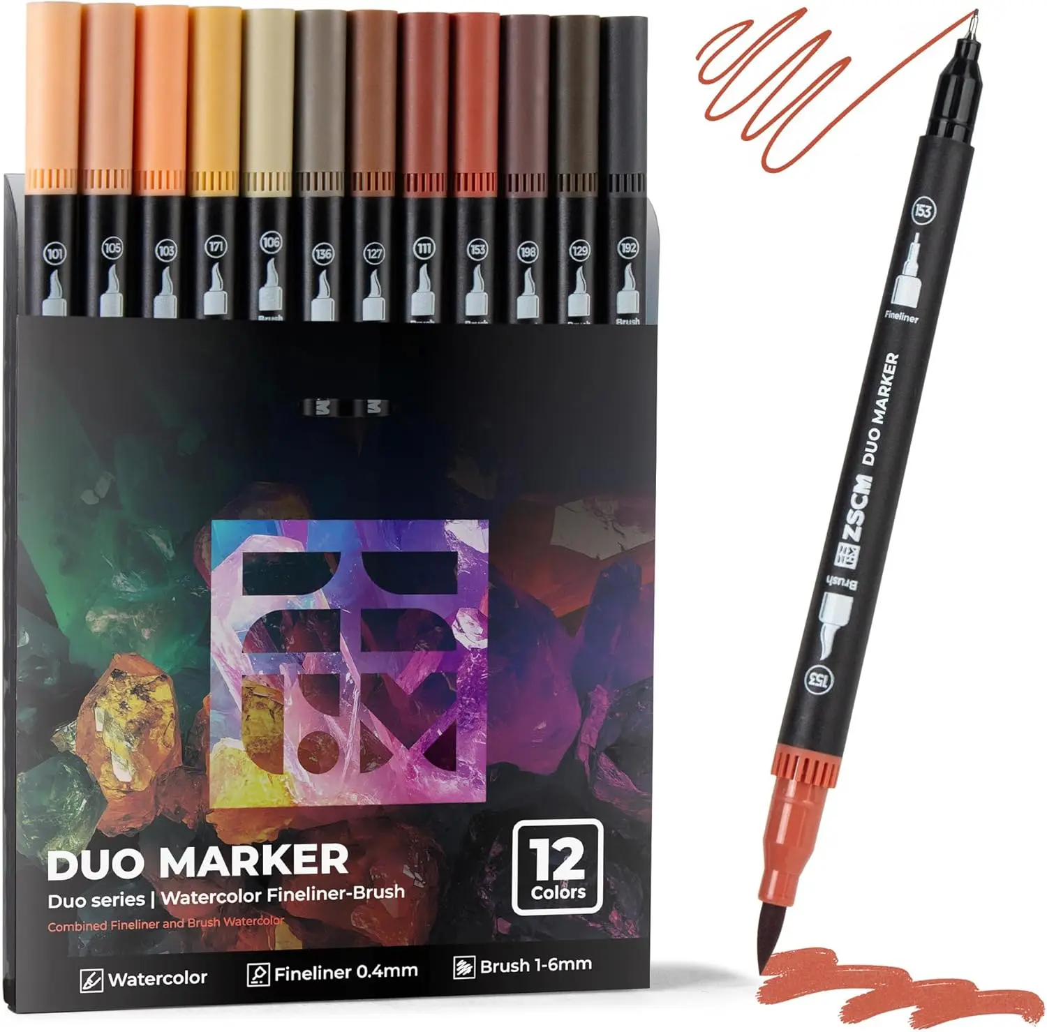 

Набор маркеров для рисования на коже, 12 штук, с тонкими и кистевыми наконечниками, для раскрашивания для взрослых, акварельные маркеры без просачивания для волос и портретной живописи