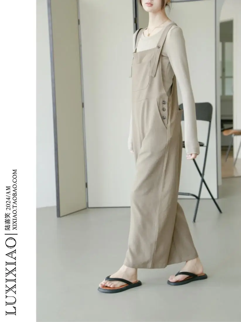 

LUXIXIAO Women's Autumn Winter Wide Leg Pants Loose High Waist Slimming Trousers College Sle Overalls New 2026