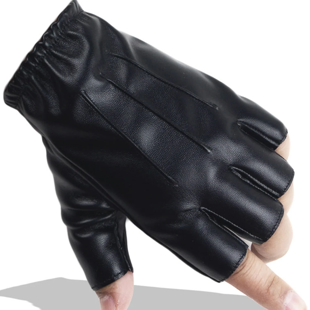 

Half Finger Black PU Wear resistant Riding Gloves for Fitness Wear Resistant Riding Gloves Gym Outdoor Sports