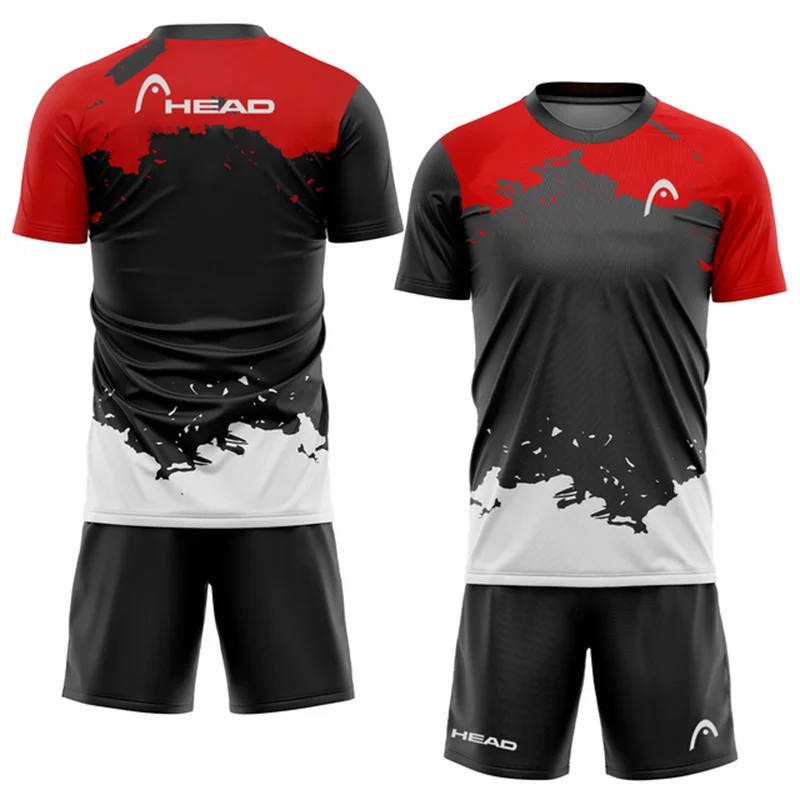 Fashion Breathable Men's Tennis Sportswear Outdoor Sports Badminton Training Clothes Summer Running Loose Sets Short Sleeve Suit - view 3