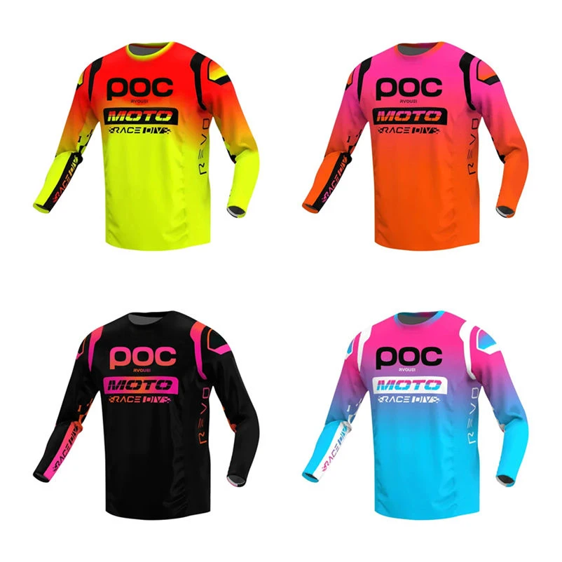 Rvouei Poc Cross Country Mountain Bike Jersey Short Sleeve Downhill T Shirt MTB Shirt Offroad MX Enduro Bicycle Jersey Motocross