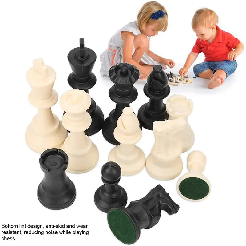 Medieval Plastic Chess Pieces Set King Height 6.4cm/7.5cm/9.5cm Replaceable International Chess Pieces Board Games Accessories