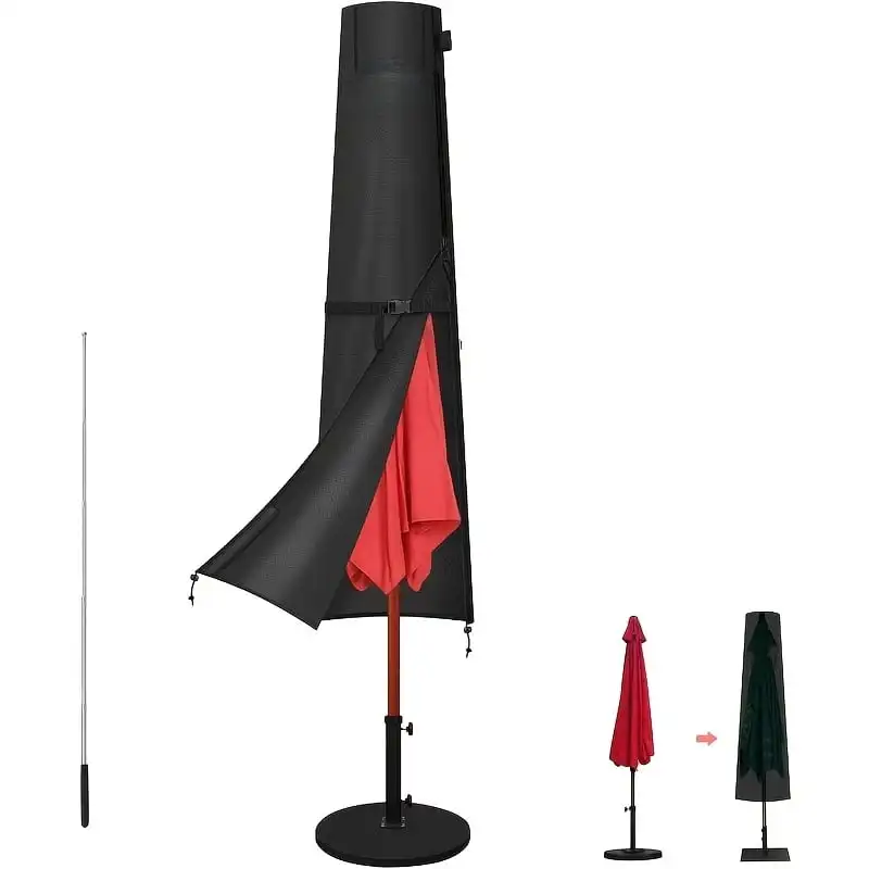 Multi Size Garden Parasol Cover, Heavy-Duty Waterproof Anti-UV Outdoor Patio Umbrella Protector, Windproof Dust Resistant Large - view 5