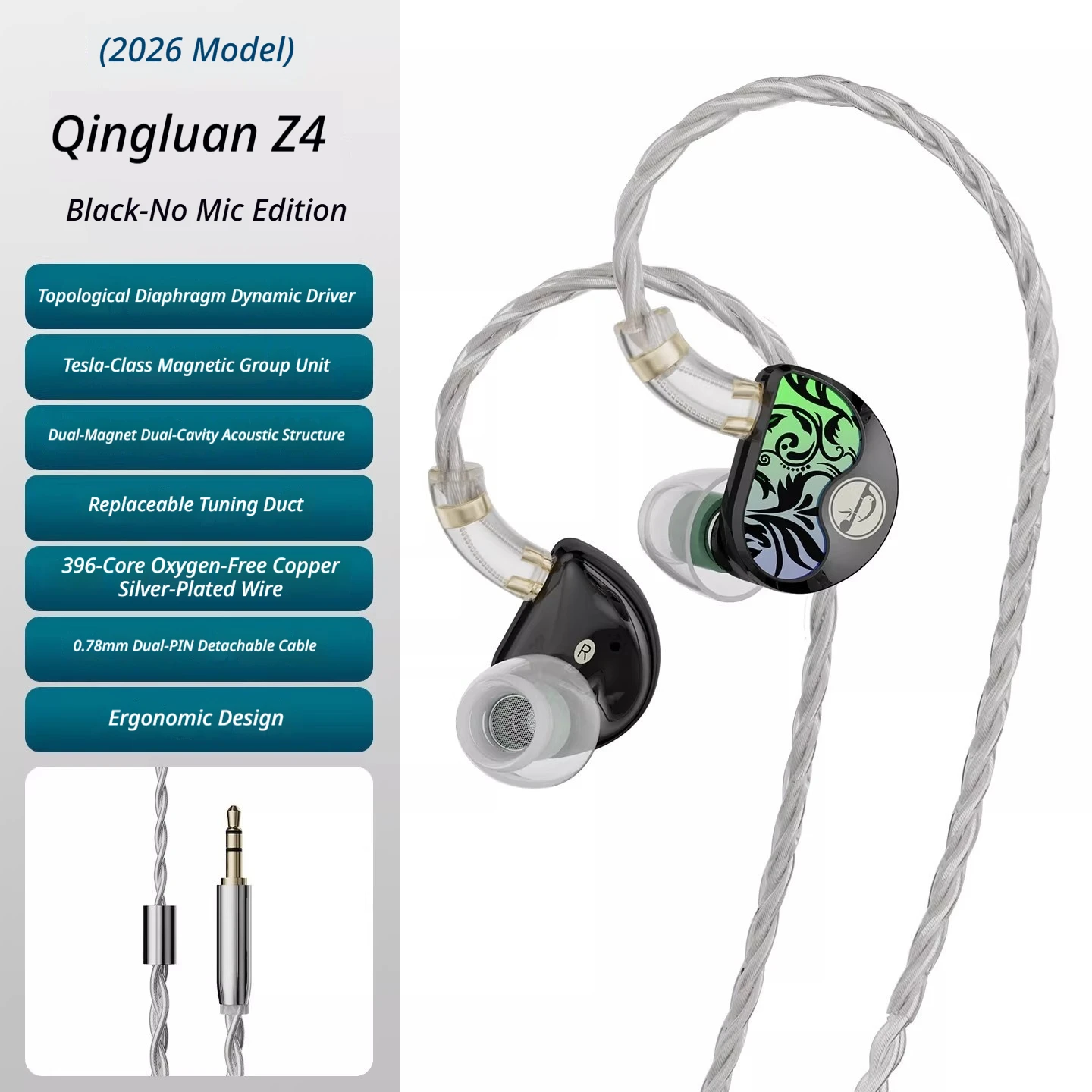 Zhulinniao Qingluan Z4 Oortelefoons Dual-Chamber HiFi Bedrade in-ear gamer-oortelefoons Ergonomie Esthetisch ontwerp Gaming-accessoires