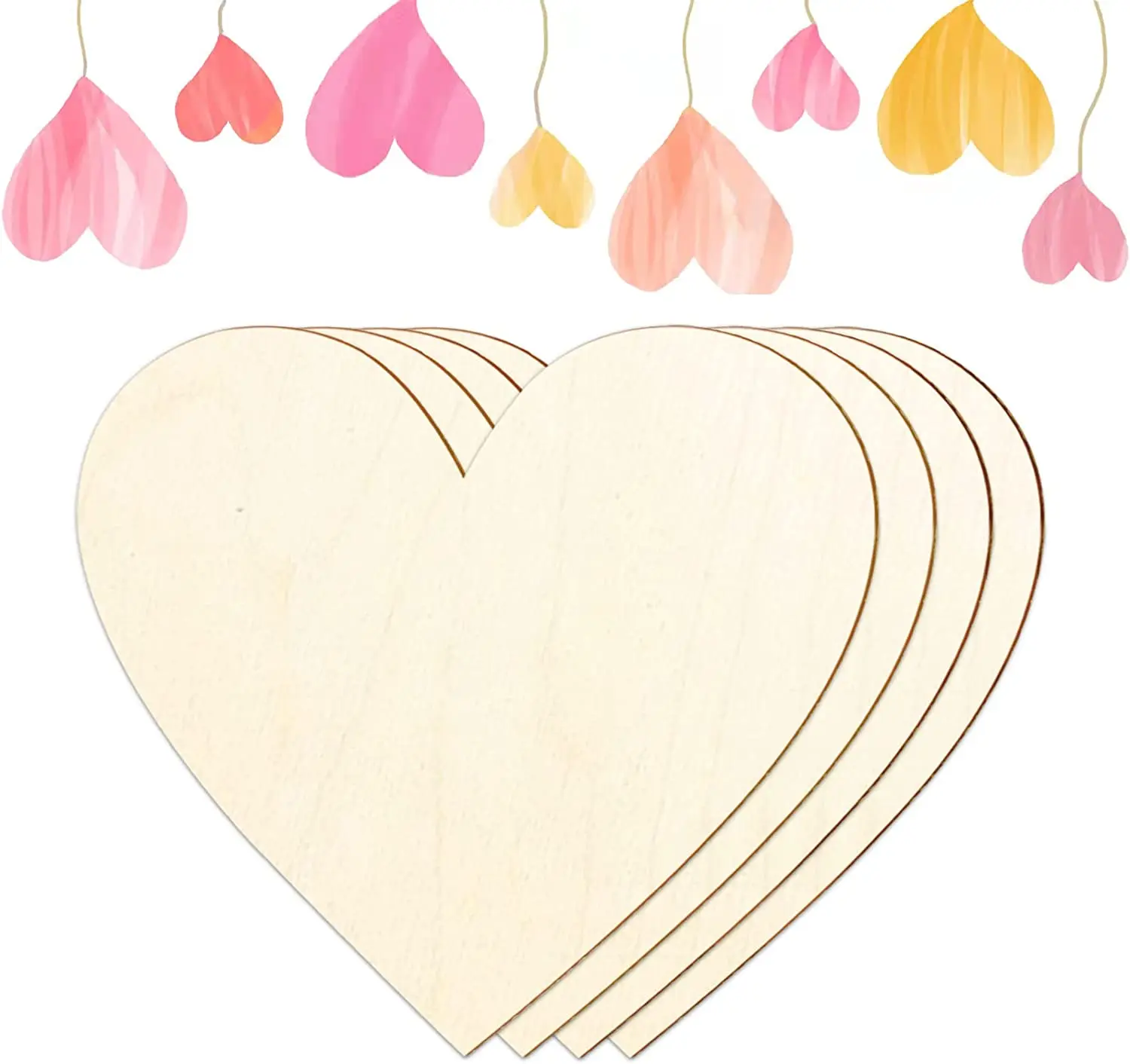 

Wood Hearts for Crafts DIY Blank Wooden Ornaments for Crafts Unfinished Wood Cutout for Crafts Wooden Things to Paint On