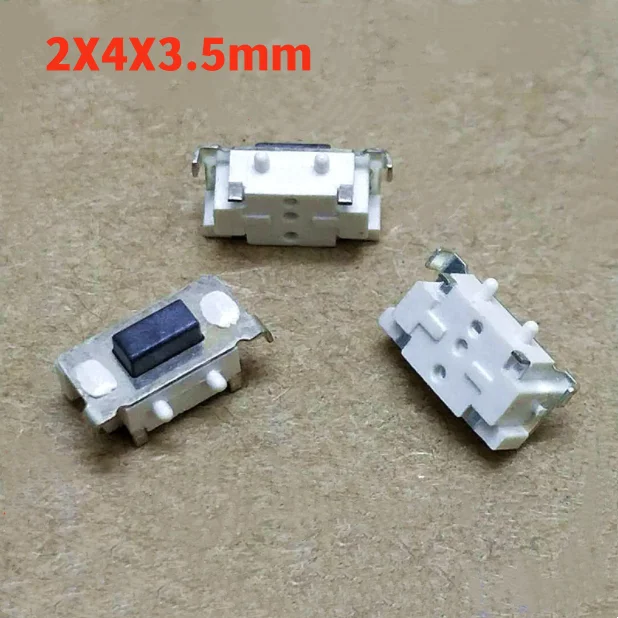 10pcs/lot 2x4 2*4*3.5 MM micro SMD Tact Switch side button Switch phone button