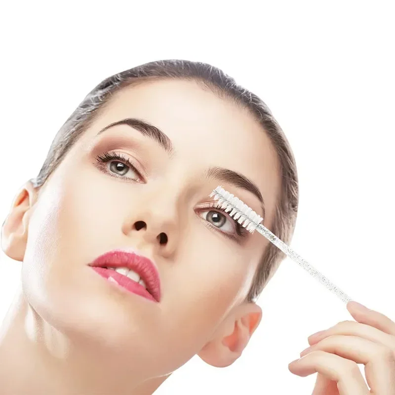 100 ชิ้น Eyebrow Eyelash แปรงมาสคาร่าขนตา Diposable Lip Brush ลิปสติก Lip Gloss Micro แปรงหวีแต่งหน้าเครื่องมือ