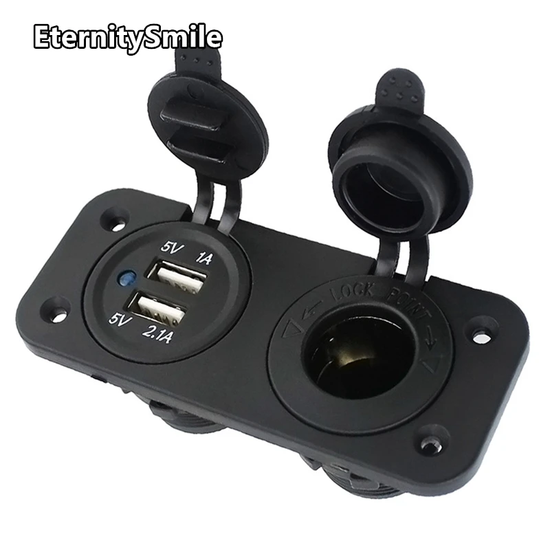 12v/24v 2.1A 1A Output waterproof double USB Changer Accessory Power Socket 24 volt car charger