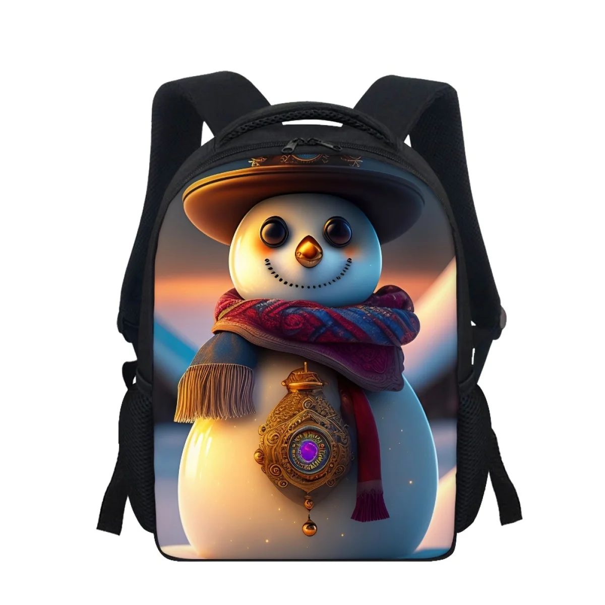 Bonito boneco de neve dos desenhos animados imprimir sacos de escola para meninas meninos crianças saco criança bookbag adolescente escola mochila alta qualidade estudante