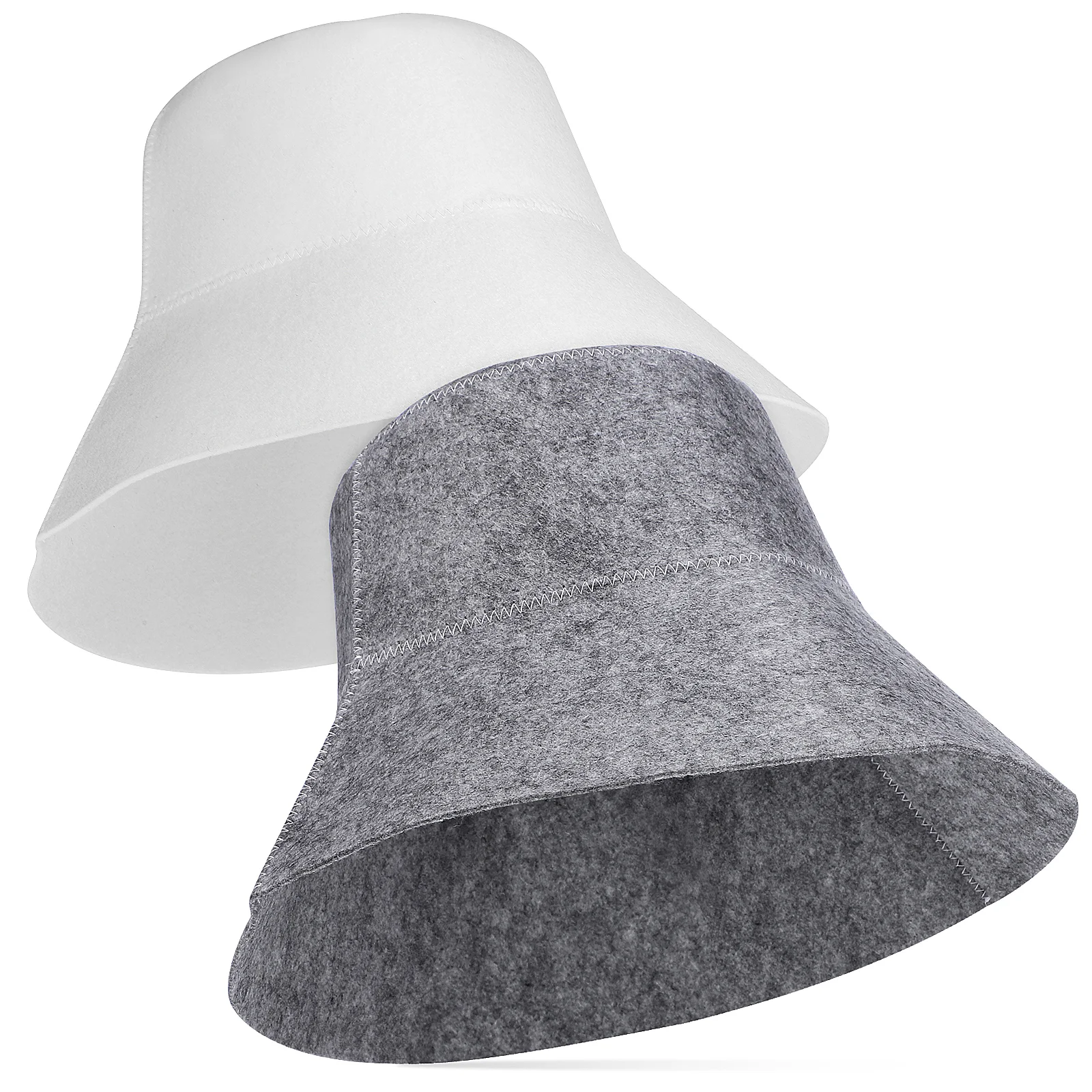 2 Pcs Sauna Hat Hair Cap Anti Heat Russian Bucket Hats for Woman Felt Men Bathing Headgear