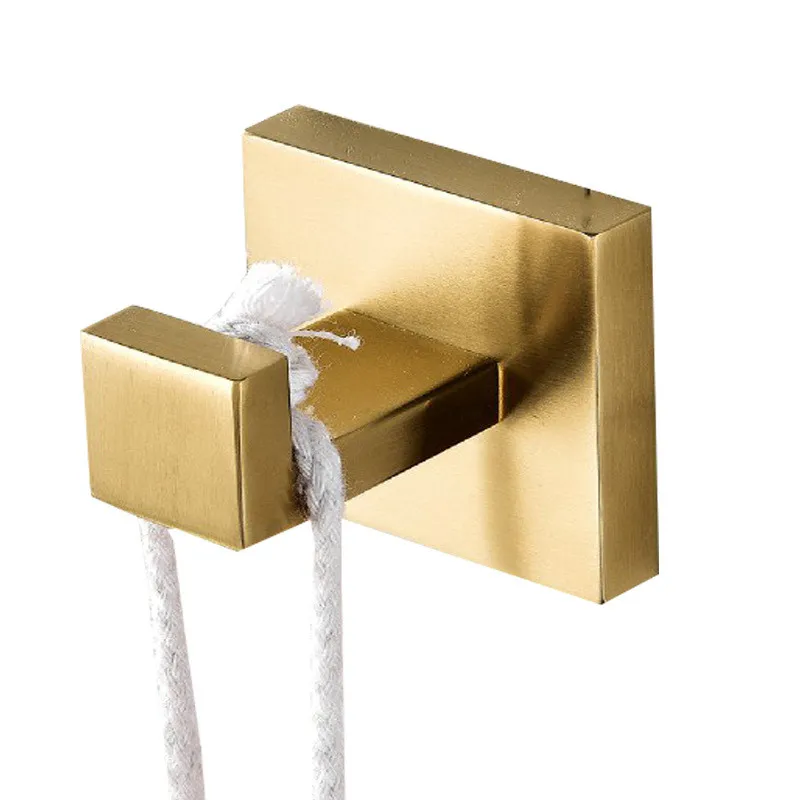 Light Brushed Gold Towel Bar Bathroom Toilet Brush Holder Stainless Steel Towel Rack Shower Shelf Bathroom Accessories