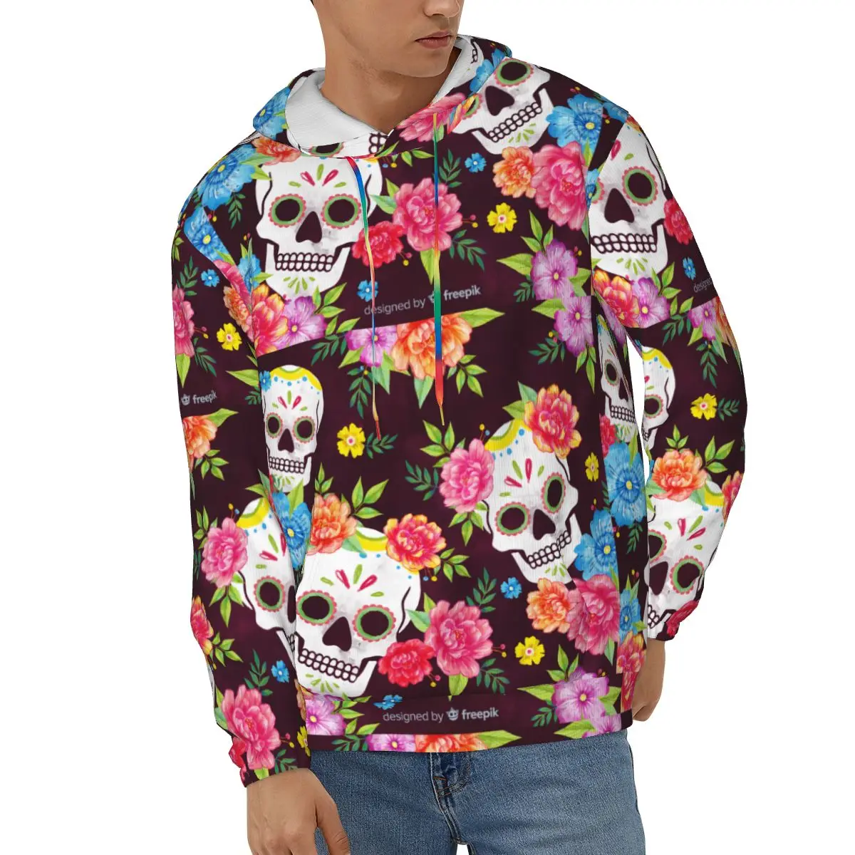 Dia De Muertos Mens Sweatshirt Long Sleeve Autumn Spring Casual Hoodies Top Boy Blouse