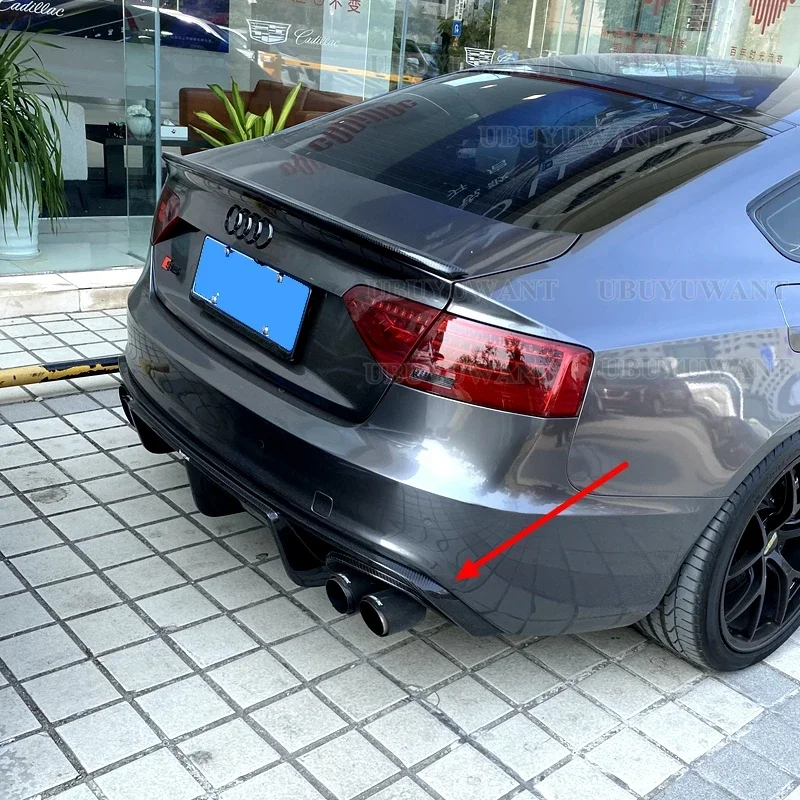 Rear Bumper Diffuser Lip Spoiler For Audi A5 Sline S5 Coupe 2012-2016 Convertible Real Carbon fiber Non for A5 Standard