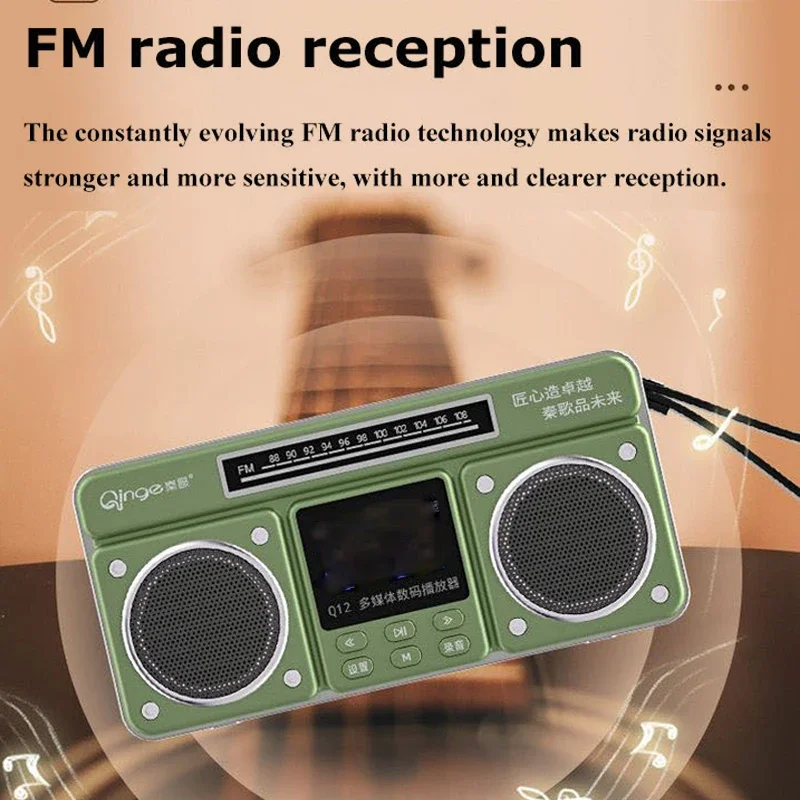 미니 휴대용 HiFi 스테레오 레트로 무선 블루투스 스피커 홈 야외 라디오 FM 서브 우퍼 TF 카드 USB 음악 플레이어