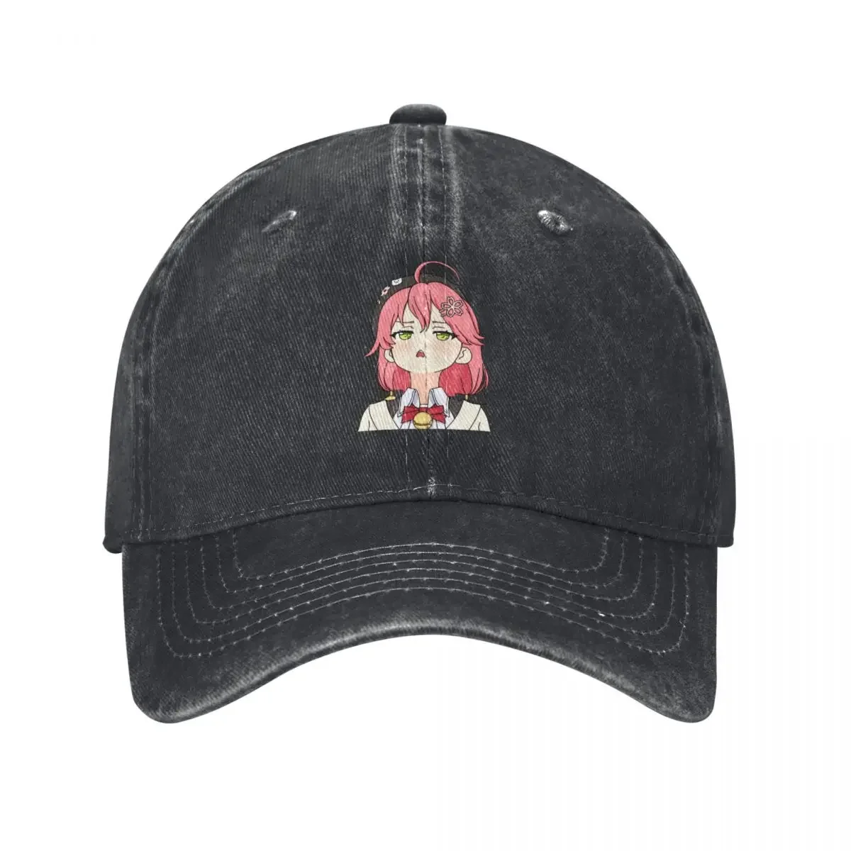 

Sakura Miko Upset Baseball Cap black Snap Back Hat Mens Caps Women's