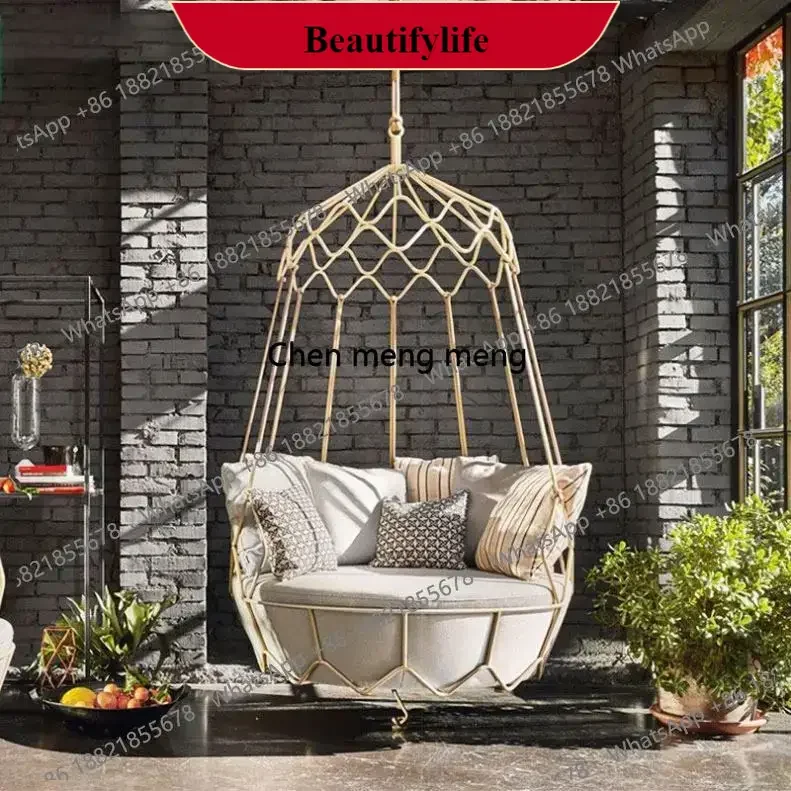 

M138Rattan Egg Chair Double Hanging Hammock Swing Chair Outdoor Garden Patio