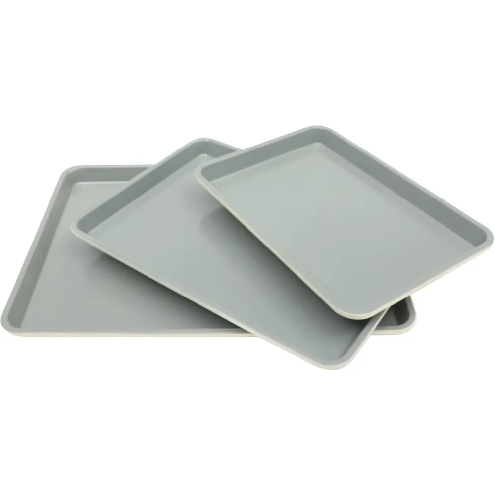 

Набор из 3 листов для печенья из углеродистой стали с антипригарным покрытием от Sur La Table Kitchen Essentials — серый (13, 15, 18 дюймов)