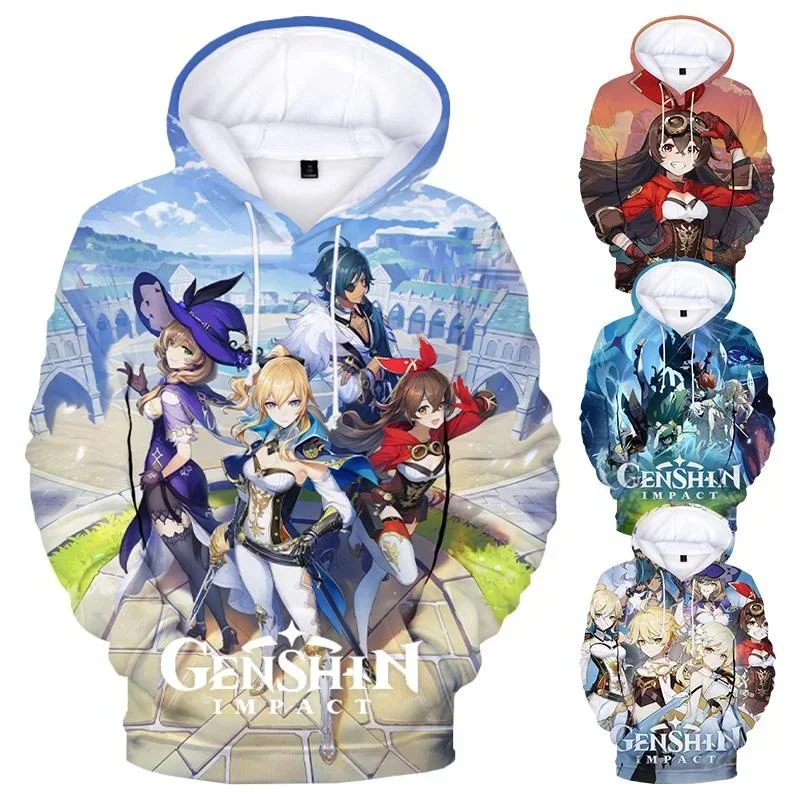 

Genshin Impact 3D Printed Hoodies Sweatshirts Harajuku Streetwear Anime Pullover Men Women Fashion Casual Oversized Hooded