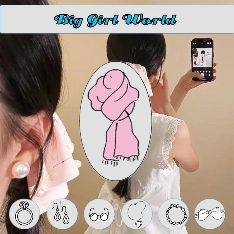 جديد النمط الصيني الأنيق المطبوعة الساتان اللؤلؤ ذيل حصان مشبك شعر إكسسوارات الشعر للنساء أغطية الرأس #1