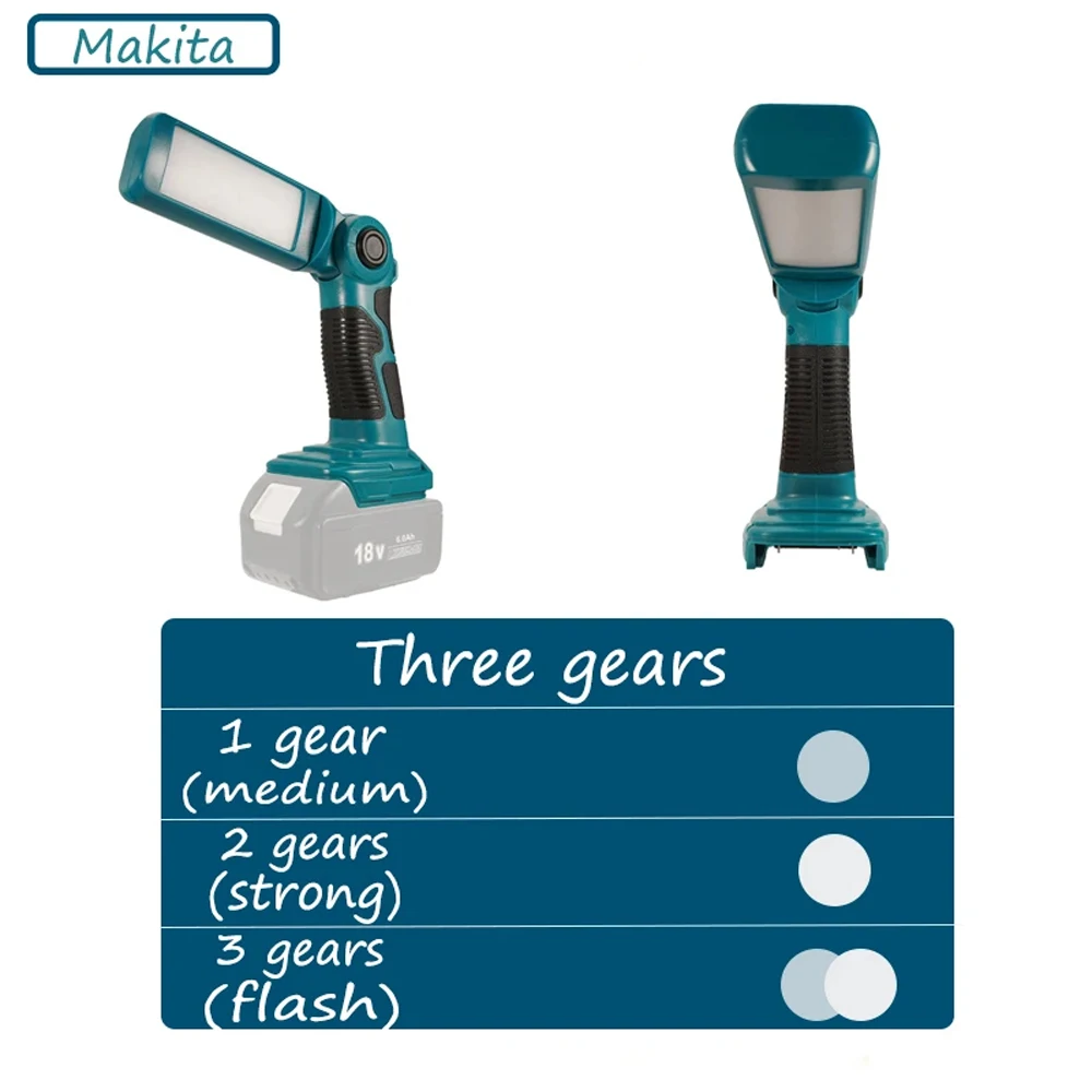12W 1000LM Led Light for Makita 14/18V Li-ion Battery Vertical Desk Lamp Power Tool with USB Port