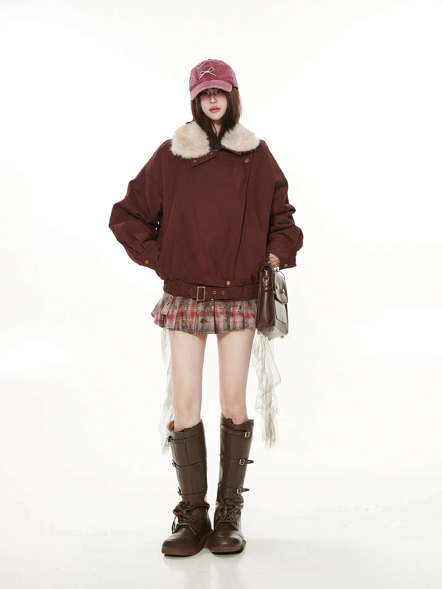 

Теплое хлопковое женское пальто Jaet со съемным меховым воротником, асимметричный дизайн, длинная застежка-молния длиной свекру