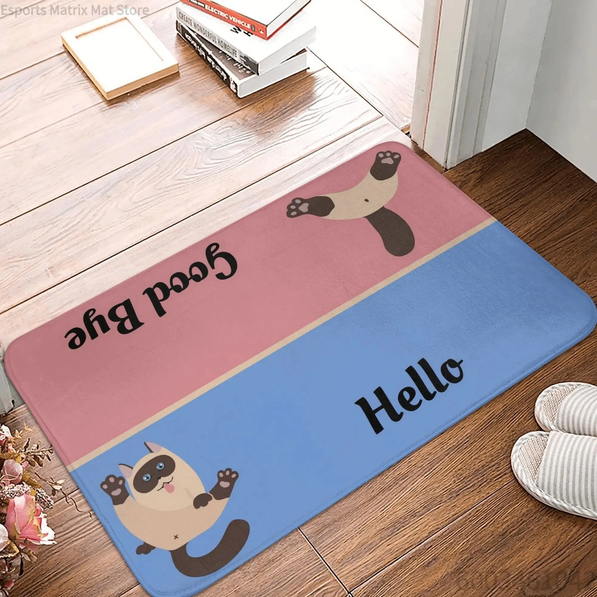 Animal Cartoon Pattern Carpet Funny Cats and Dogs Anti Slip Door Mat Suitable for Entrance Door Mat Bedroom Kitchen Carpet