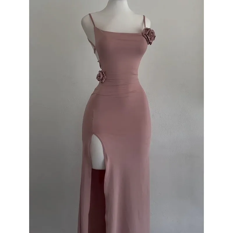 

Europe and The United States Summer Dress New Cross Lace Up Flower Bohemia Dress Y2K Sexy Halter Evening Dresses Y2k Платье 원피스