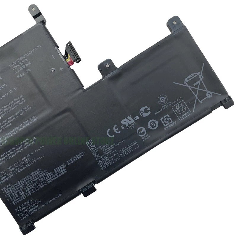 CP oryginalna bateria C31N1703 52Wh/4550mAh dla ZenBook Flip UX561UA 2-IN-1 BO056T Q525UA UX561UN Q505UA BO012T-BE BO018T BO021RB