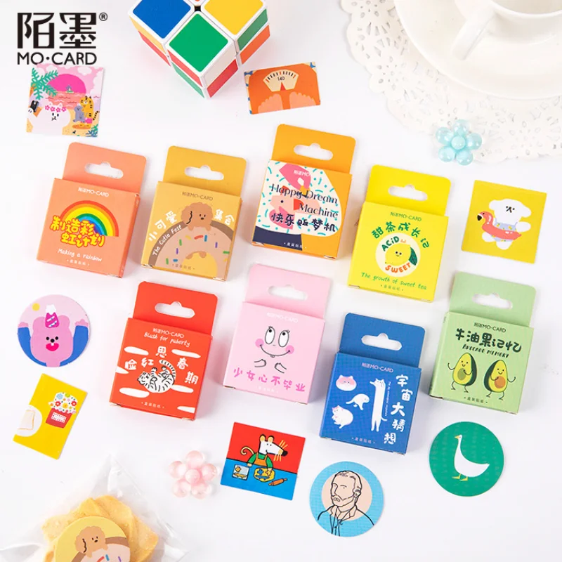 

46 Pcs Boxed Sticker Life Adventure Series Handbook Diary Diy Decoration Seal Sticker Stationery kawaii stickers