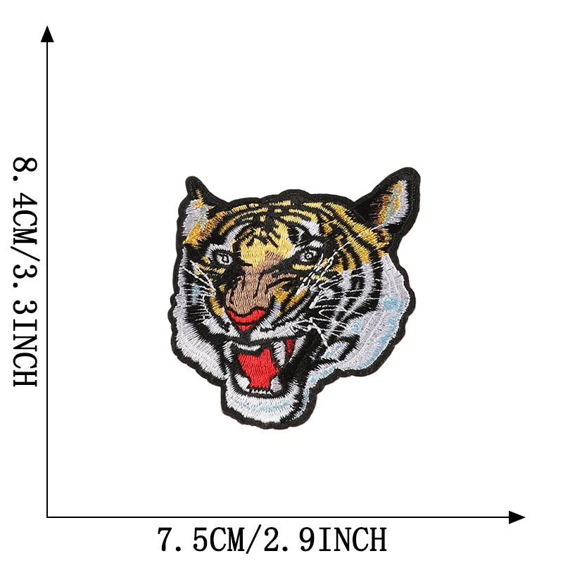 Tiger Wolf Patches für Kleidung Jungen Tiere Bär Eisen auf bestickt Thermocollant Stoffe Jacken Thermo Mochila Nähen Parches – Detail 5
