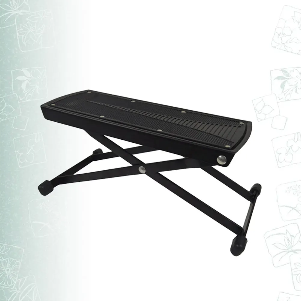 

Adjustable Guitar Footstool 6 Position Metal Frame Non-Slip Rubber Surface Foldable Sturdy Guitar Pedal Floor Protection