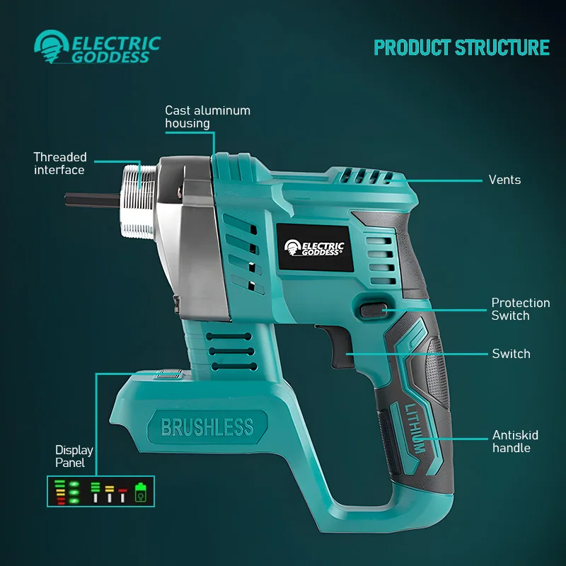 Makita-Vibromasseur électrique sans fil pour béton Assad, outil électrique, batterie 18V, ciment, déesse, 1100W