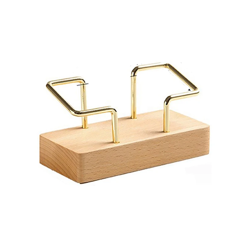 1 PCS Business Card Holder Organizer Office Desk Display Stand Memo Counter Accessories Tabletop Shelf Home,Beech Wood Color