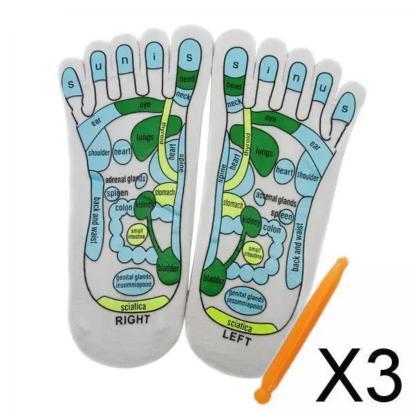 

Foot Massage Reflexology Socks with Acupressure Chart for Women Men Body Care and Spa Accessories