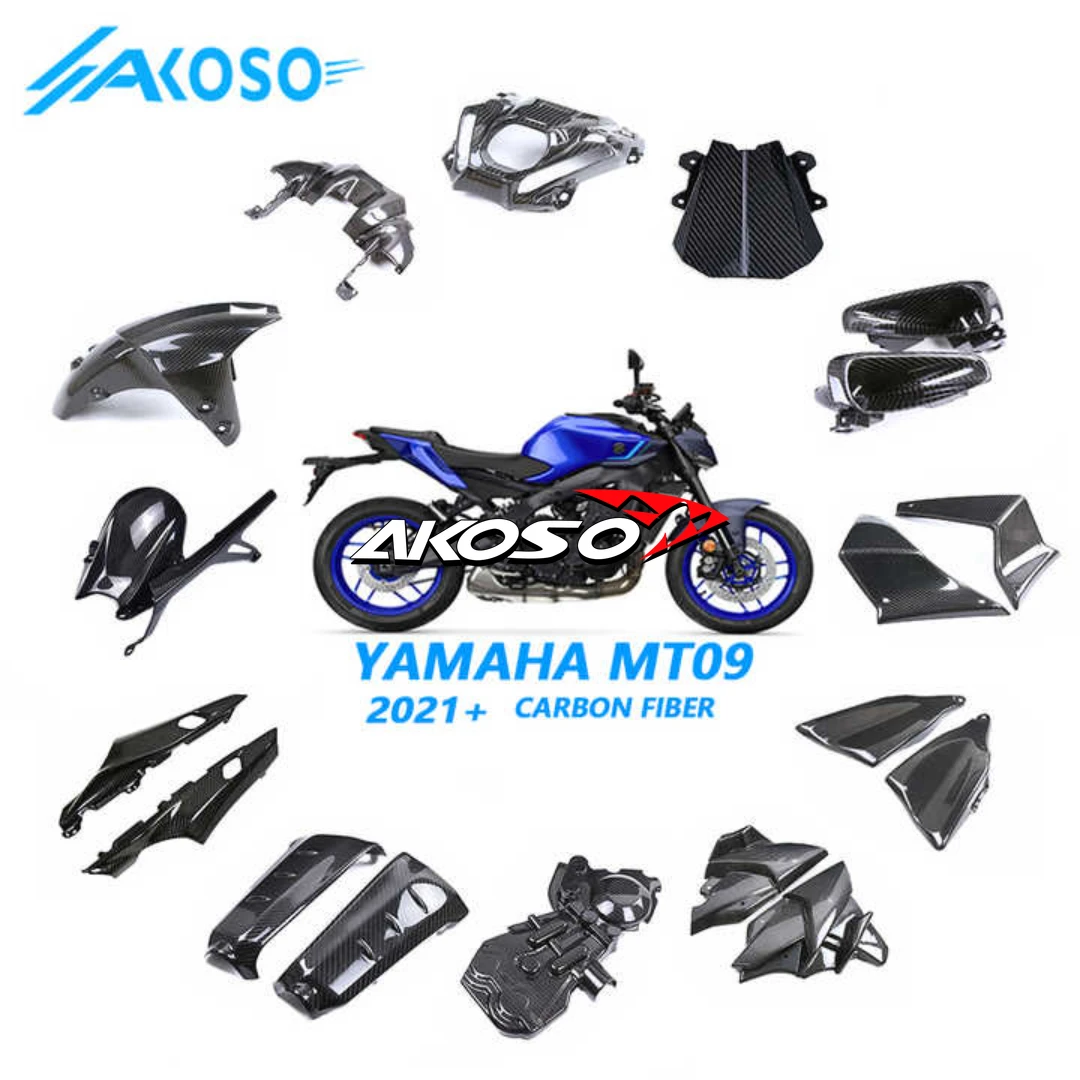 3K Carbon Fiber Motorcycles Modification Full Body Parts Fairings Kit For Yamaha MT09 FZ09 2021 2022 2023 2024