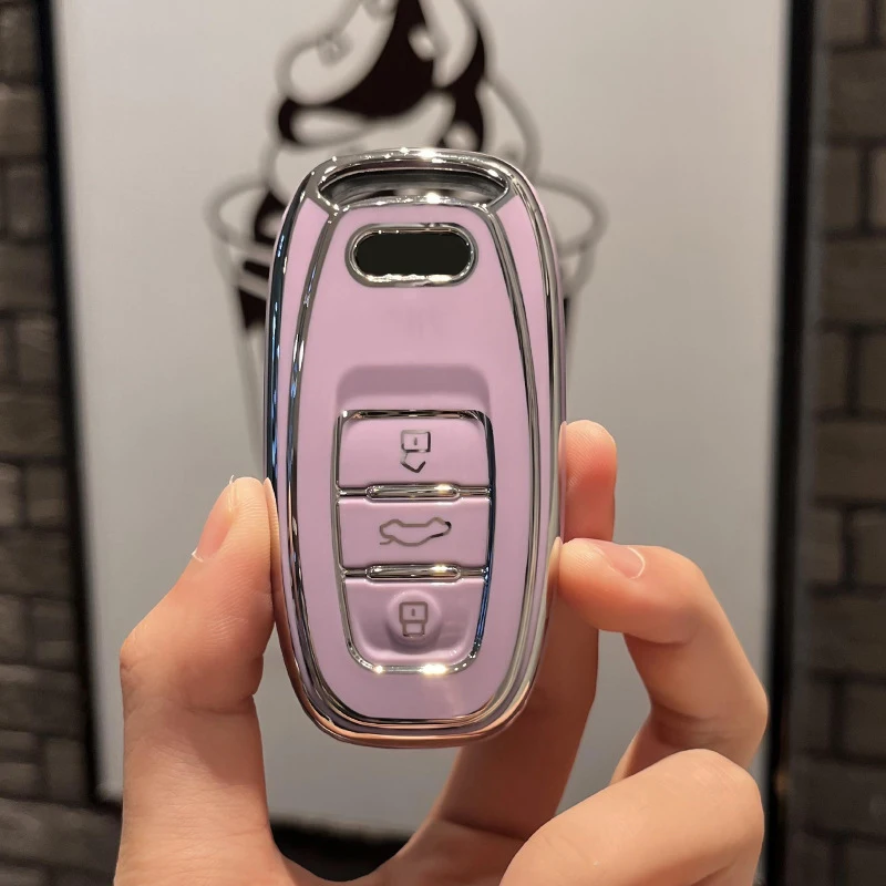 TPU Car Remote Key Case Cover Shell for Audi A5 A6 C7 A7 A8 Q3 Q5 Q7 S4 S6 S7 S8 R8 TT A1 A3 8V A4 B8 B9 Holder Accessories view 3
