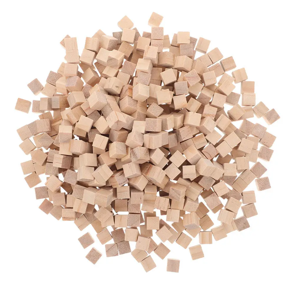 

600Pcs Premium Solid Wood Cubes 10Mm Natural Unfinished Square Blocks for Kids Crafting Painting Carving DIY Puzzles Baby