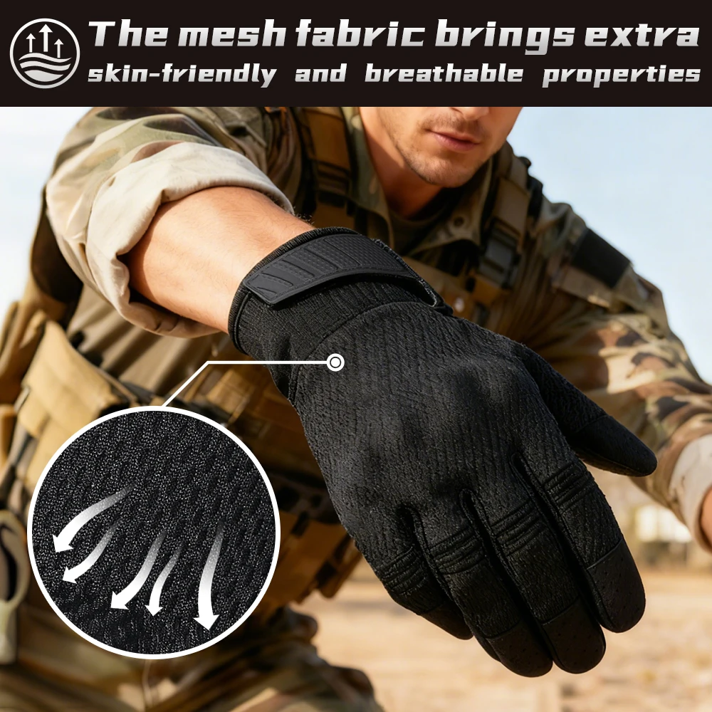 Touch Screen Tactical Gloves Full Finger Outdoor Cycling Hunting Hiking Shooting Work Sport Anti Slip Breathable Protective Gear