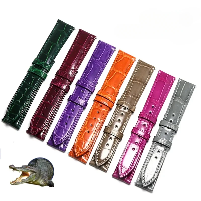 12mm13mm14mm16mm18mm20mm22mm Handmade soft thin watchband strap crocodile skin men women strap Soleil Armani longines