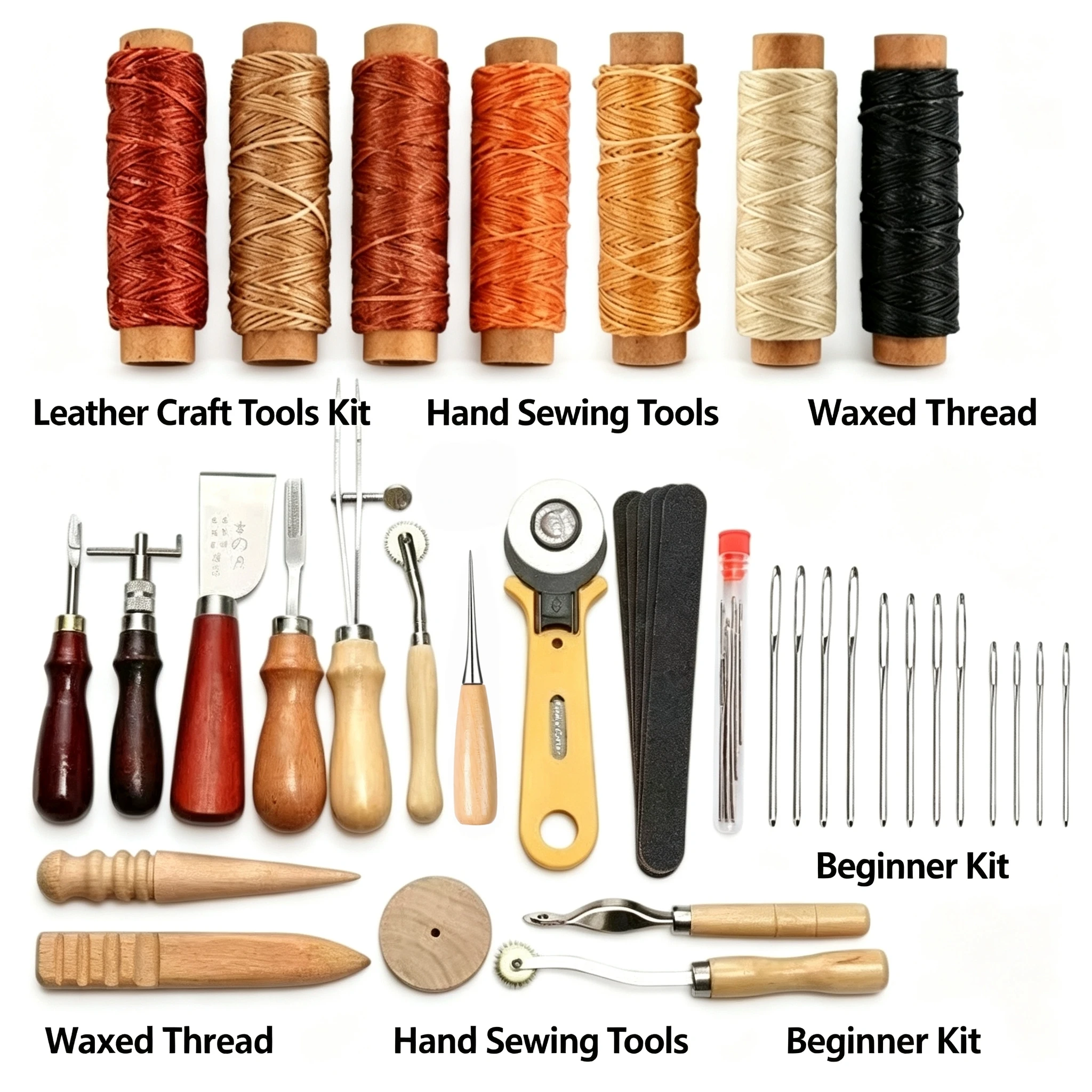 Leatherwork Hand Sewing Needles - Zestaw narzędzi do obróbki skóry, kompletny