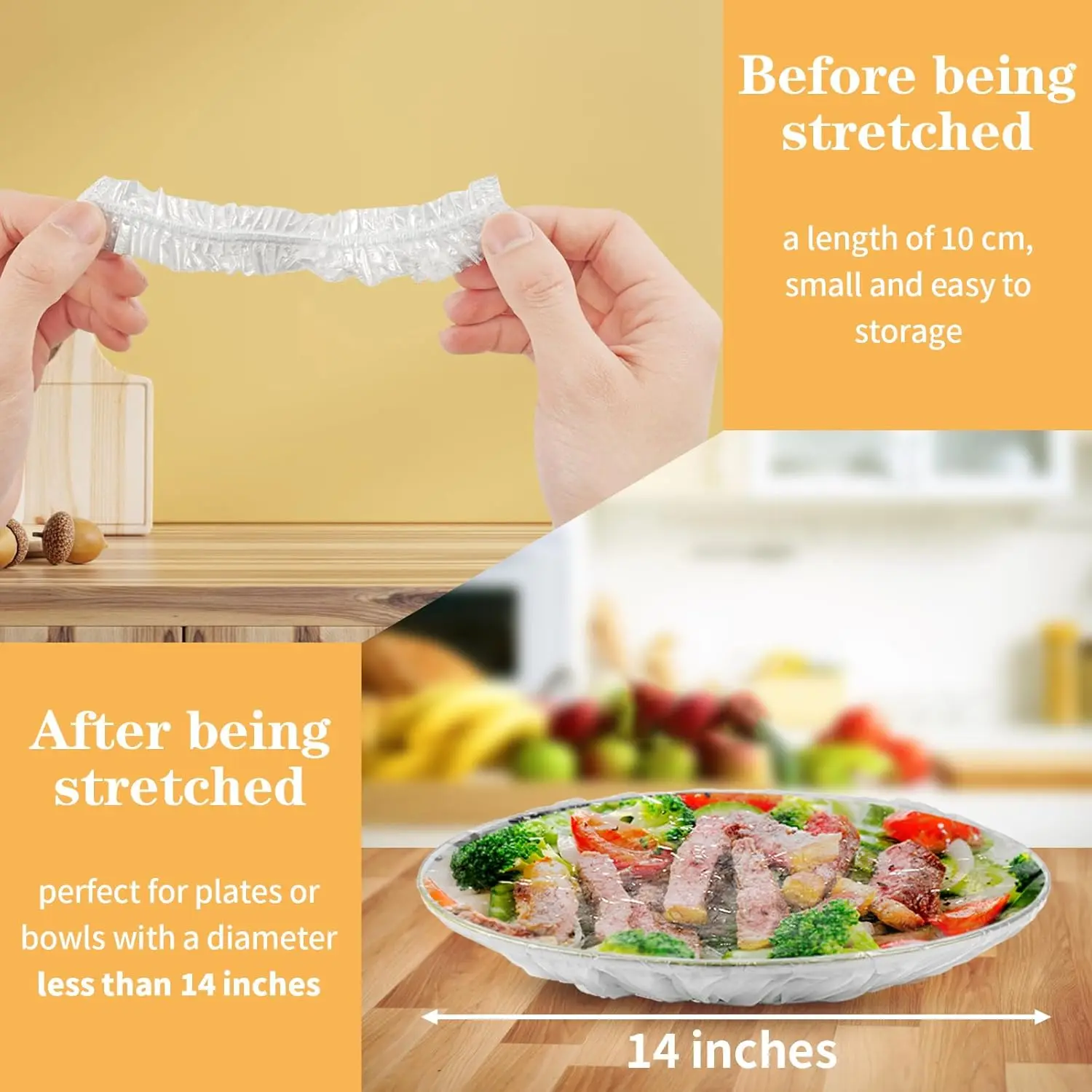 

Food grade plastic wrap cover, disposable household plastic wrap cover with elastic mouth bowl cover