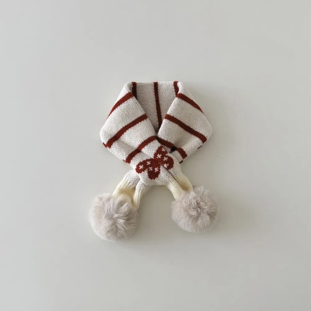 New Windproof Knitted Scarf Cold Proof Pom Pom Keep Warm Blanke Neck Warmer for Children