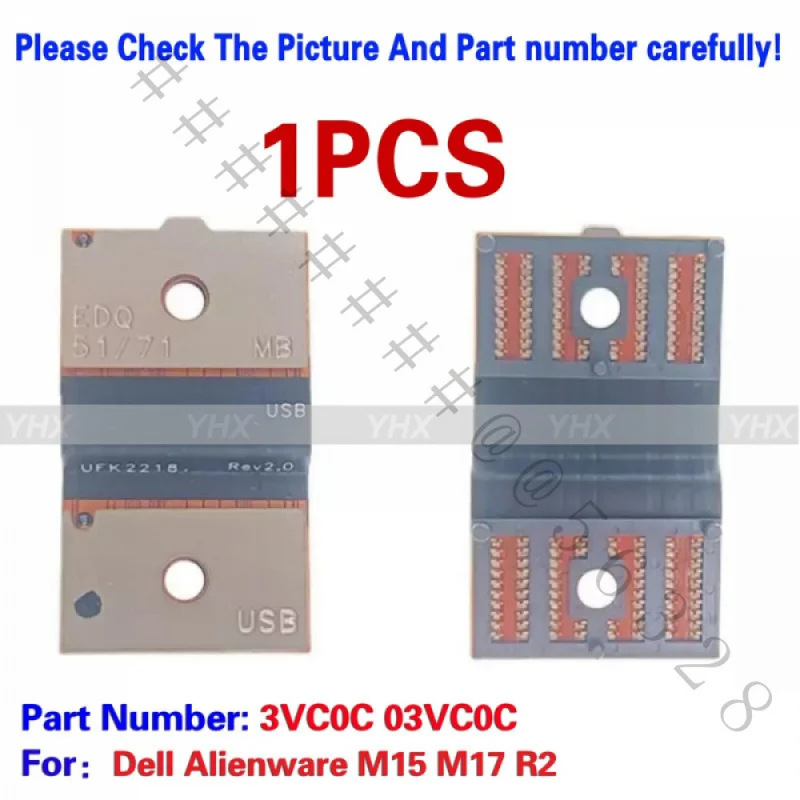 SSS+New USB Audio Board DGFF Connector For Dell Alienware M15 M17 R2 P/N 03VC0C 3VC0C Laptop Replacement Repair Part