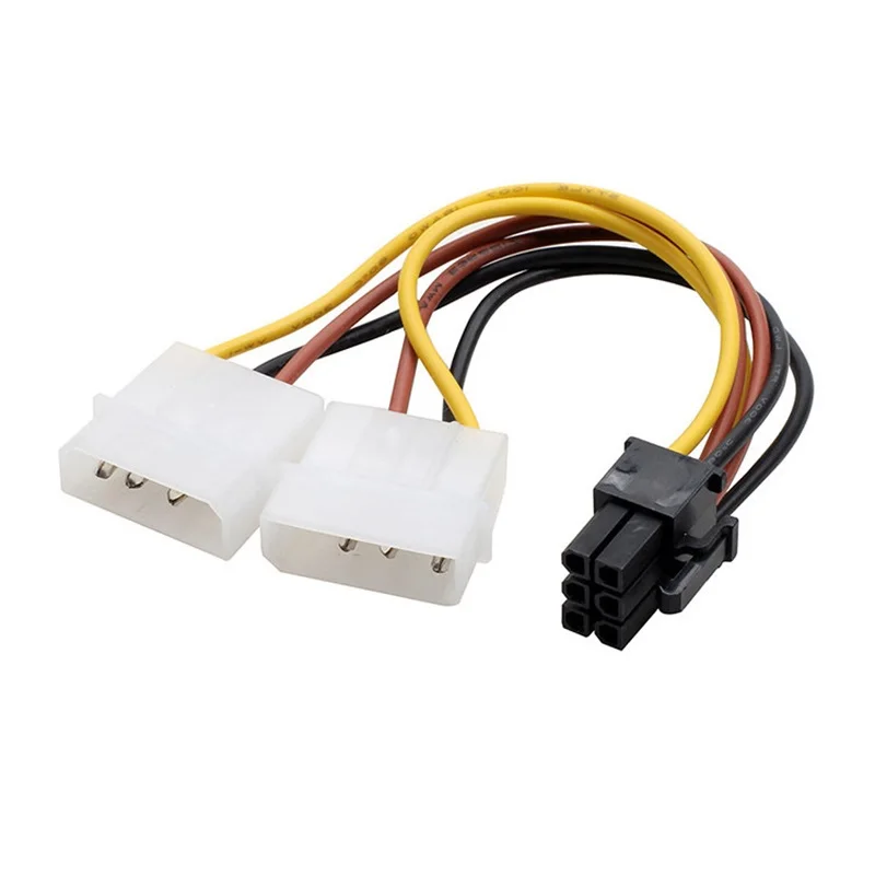 Dual ATX IDE Molex Power 4 Pin To 6-Pin PCI Express PCIe Video Card Adapter Cable PCI Express Power Supply Extension Cord Line