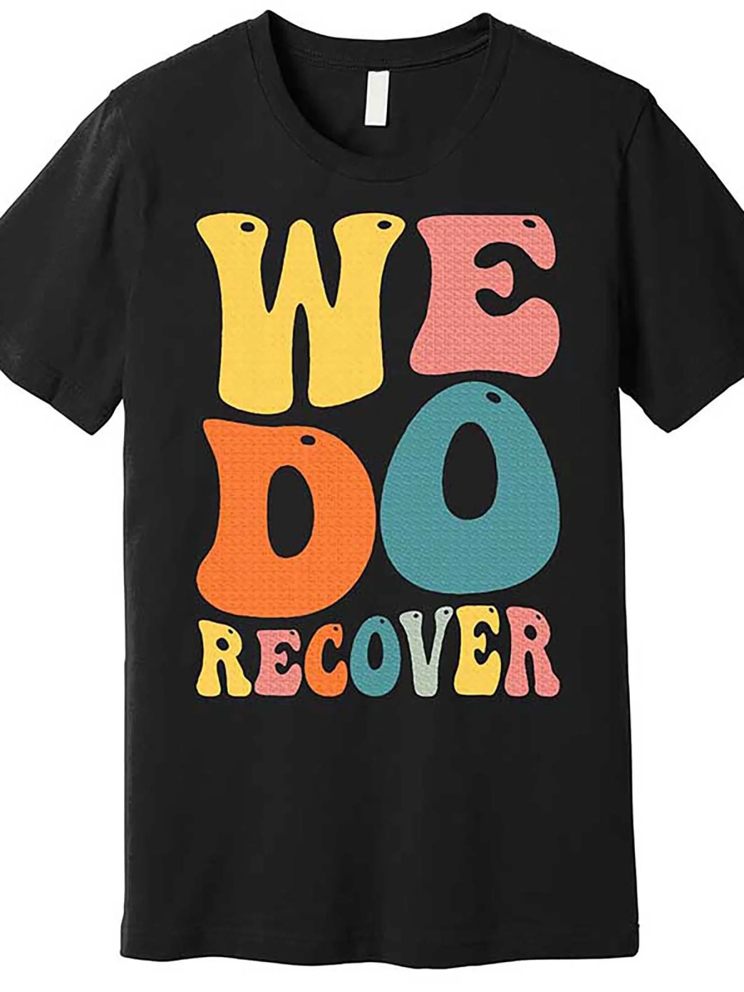 Men'S Premium Recovery T-Shirt - , Black T-Shirt for Addiction Recovery Support, Machine Washable, Recovery Support Shirt | Classic Crew Neck | Knitted Texture