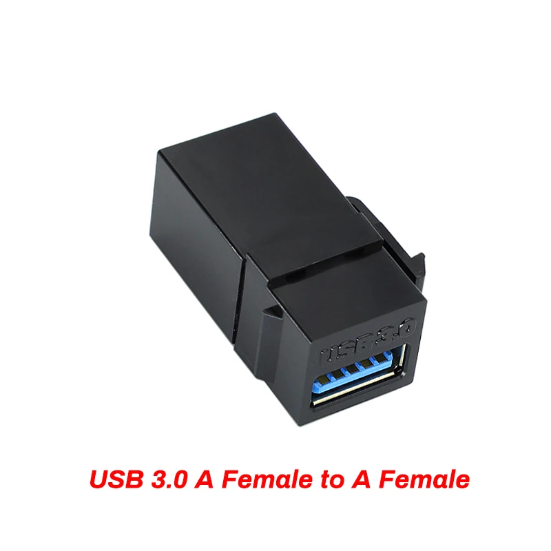 1Pcs USB 3.0 A Female to A Female Extension Keystone Jack Coupler Inserts Connector Socket Adapter Converter Black